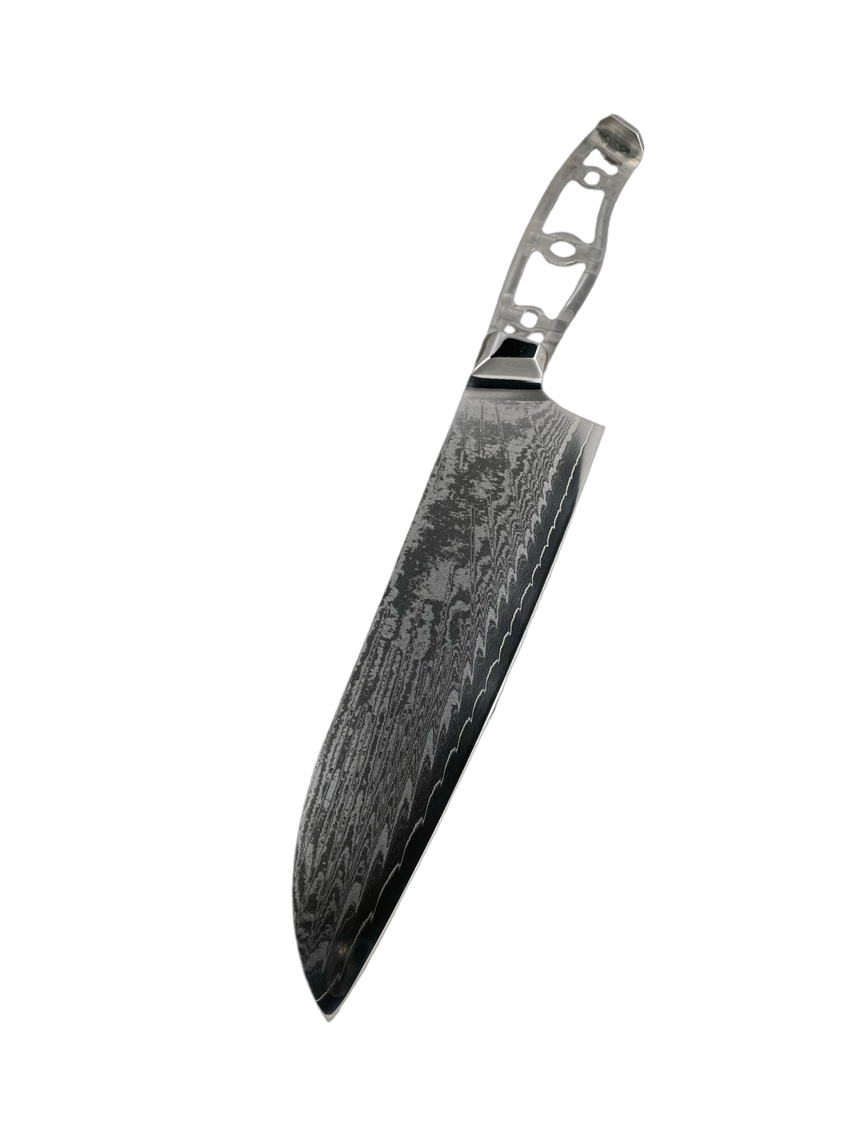Santoku – AUS10 damaskiteräksinen kokkiveitsi 8", täysruoto ja helat