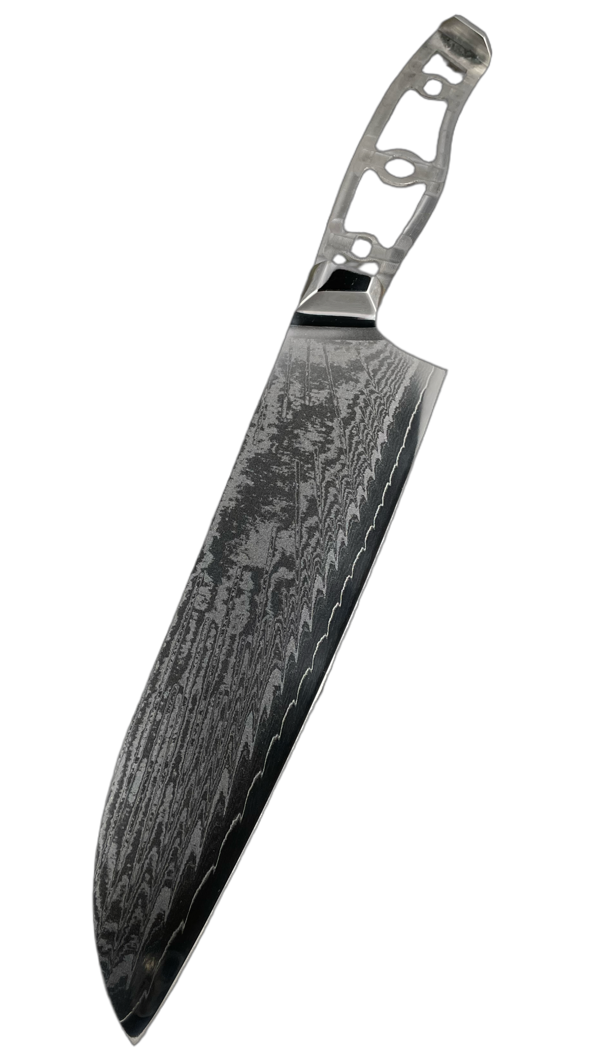 Santoku – AUS10 damaskiteräksinen kokkiveitsi 8", täysruoto ja helat