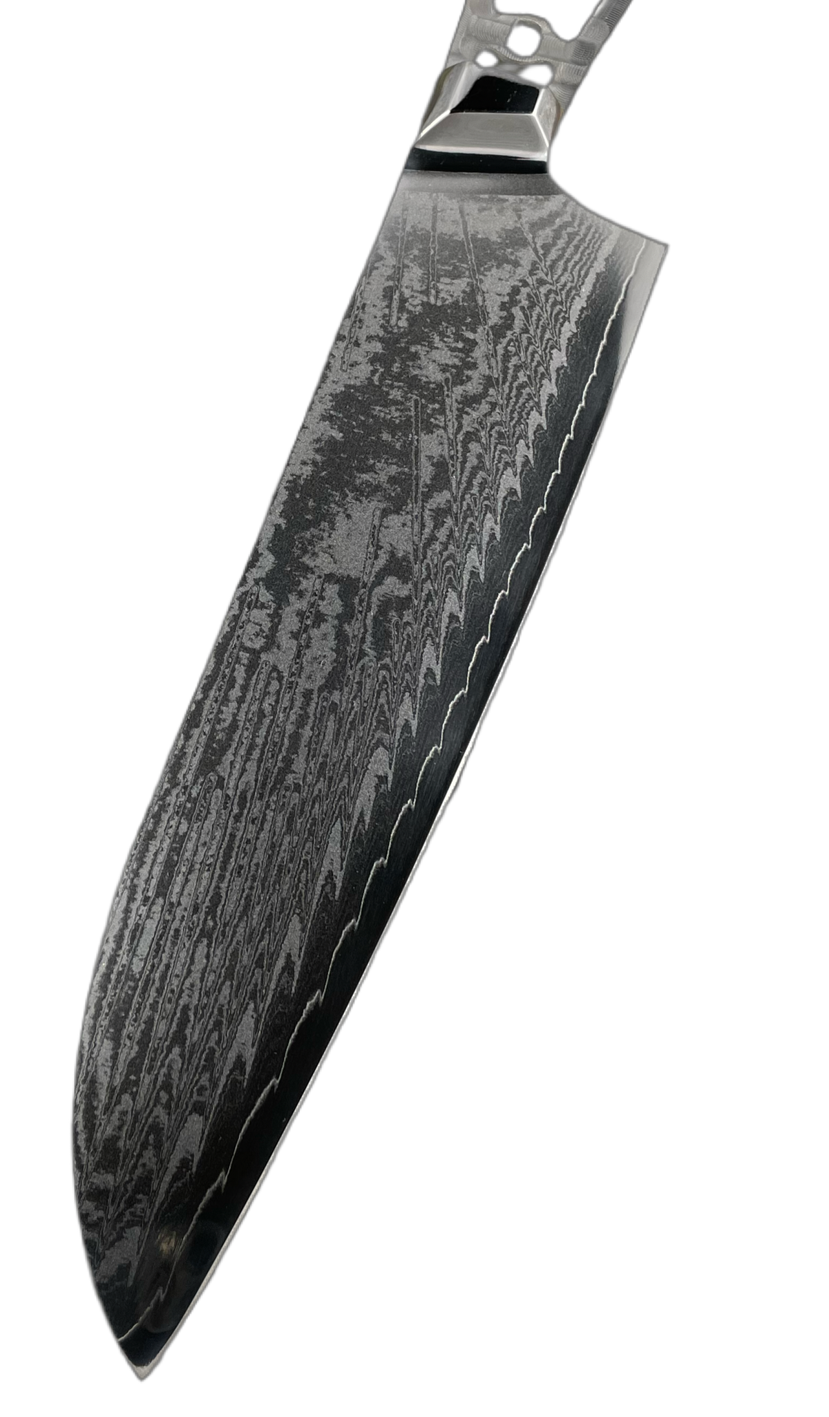 Santoku – AUS10 damaskiteräksinen kokkiveitsi 8", täysruoto ja helat