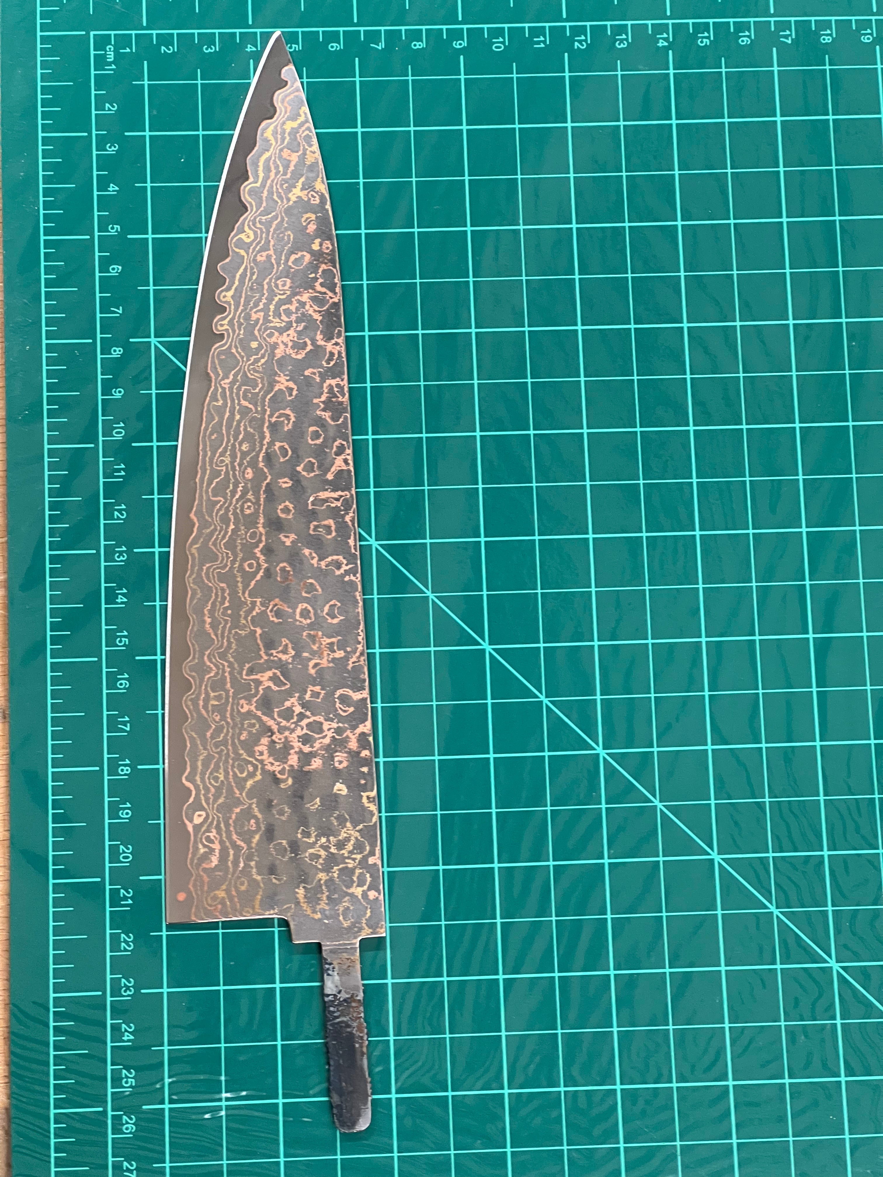 Kokkiveitsi 220mm ruostumaton kupari damasti