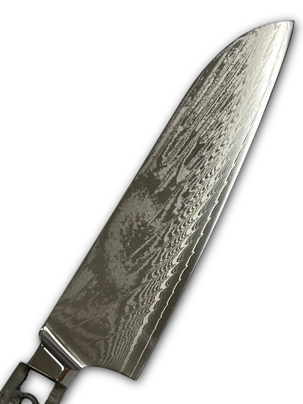 Santoku – AUS10 damaskiteräksinen kokkiveitsi 8", täysruoto ja helat