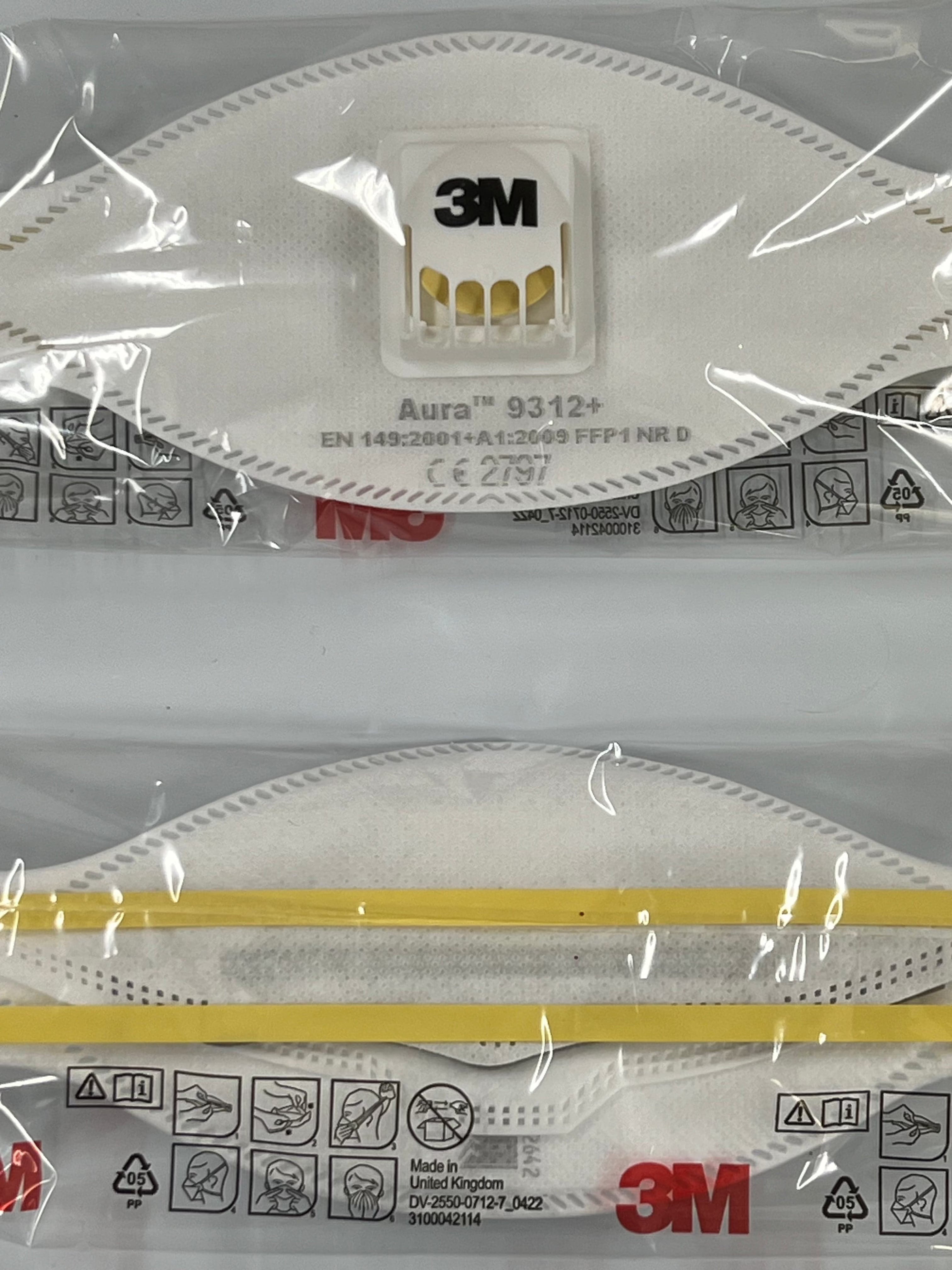 3M Aura -hiukkassuojaimet venttiilillä
