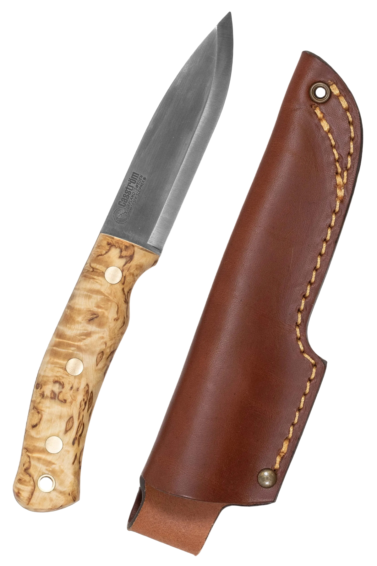 Casstrom No. 10 SFK -puukko nahkatupella ja nahkanyörillä