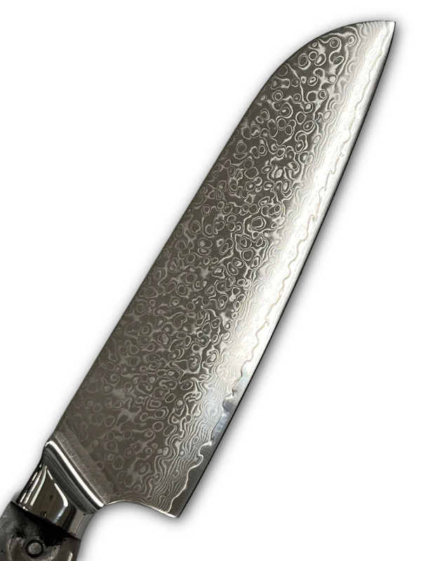 Santoku – VG10 damaskiteräksinen kokkiveitsi 8", täysruoto ja helat